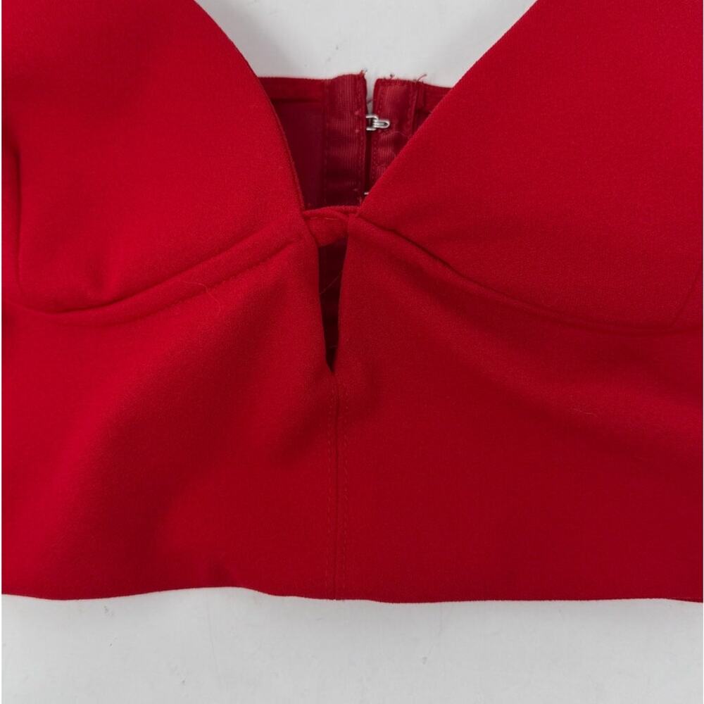 Zara Red Bustier Bralette Top Padded Crop Going Out Party Night Size M - Picture 5 of 9